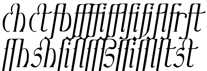 Ambrosia ItalicLigature Font LOWERCASE
