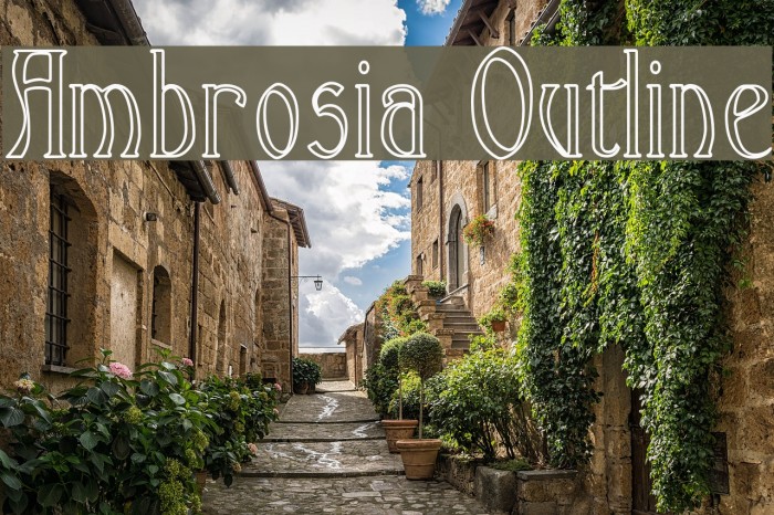 Ambrosia Outline Font examples