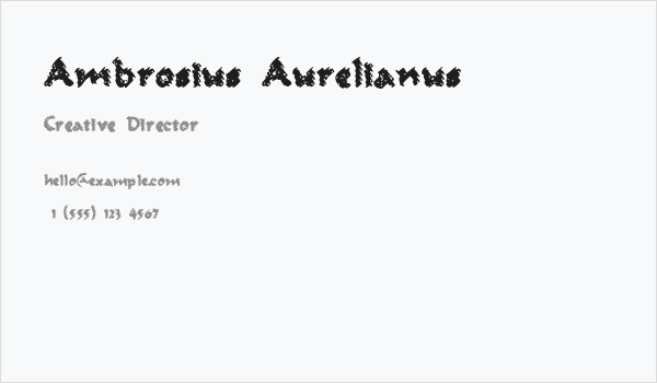 Ambrosius Aurelianus Business Card