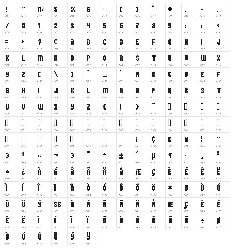 Ambulance Pixie Dust Character Map