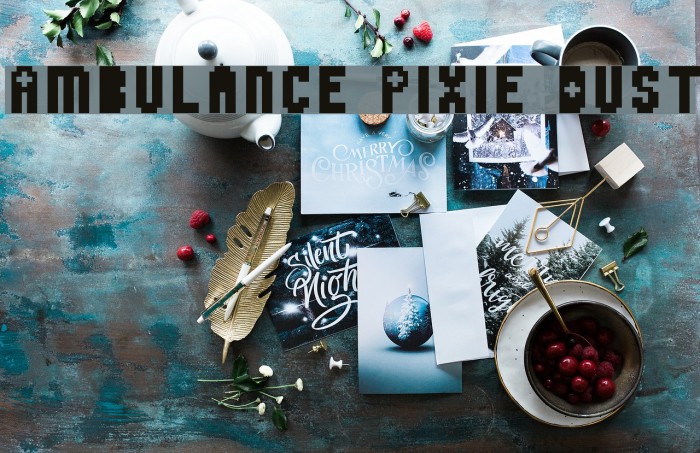 Ambulance Pixie Dust Font examples