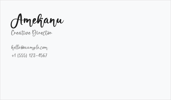 Amekanu Business Card