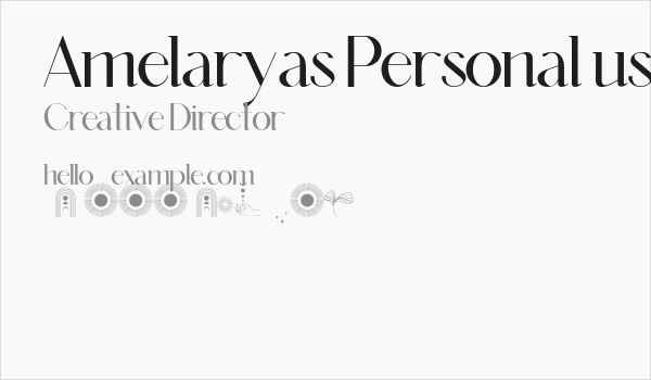 Amelaryas Personal use Business Card