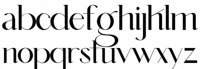 Amelaryas Personal use Schriftart Kleinbuchstaben
