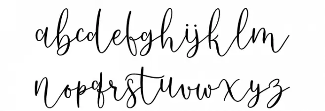 Amelia Esthery Script Schriftart Kleinbuchstaben