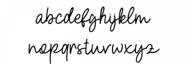Amelia-Script フォント 小文字
