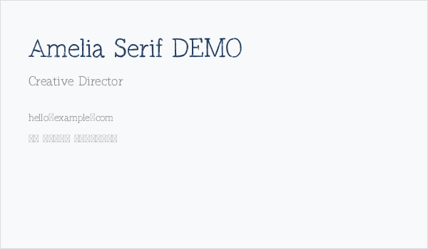 Amelia Serif DEMO Business Card