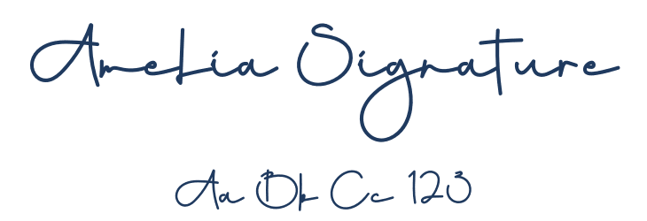 Amelia Signature Font Preview