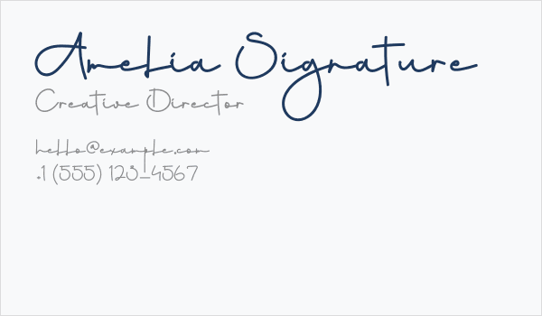 Amelia Signature Business Card