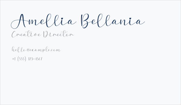 Amellia Bellania Business Card