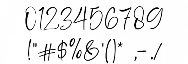 Amellia Ink Font Alte caractere