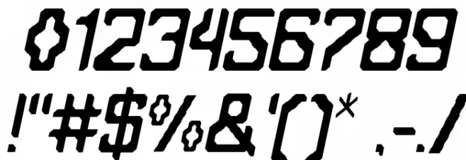 Amerggedon Italic Font OTHER CHARS