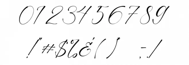 America Calligraphy Font OTHER CHARS