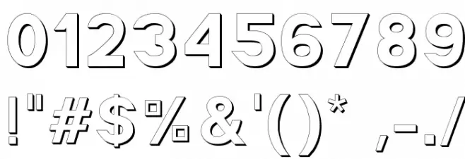 America Faster 3D Font OTHER CHARS