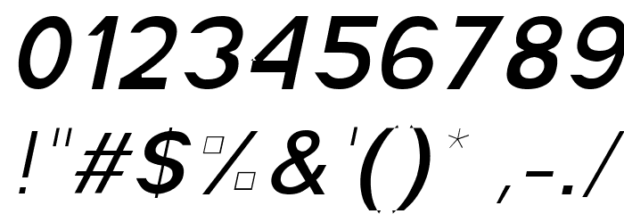 America Faster Light Italic Font OTHER CHARS