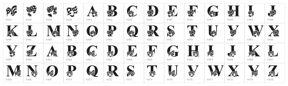 America LSF Character Map