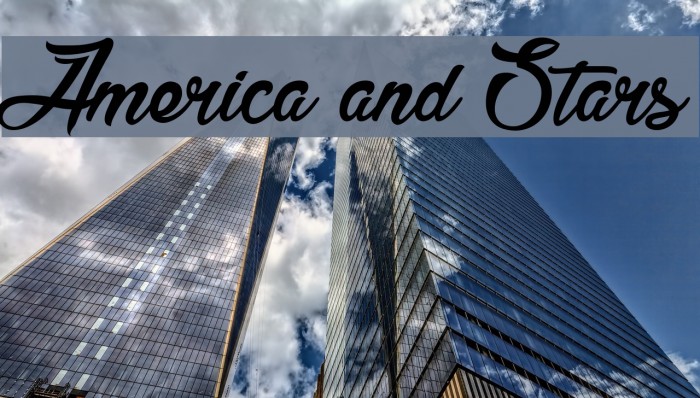 America and Stars Font examples