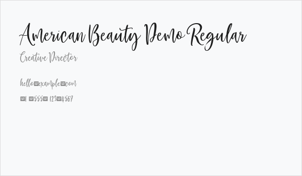 American Beauty Demo Regular Business Card