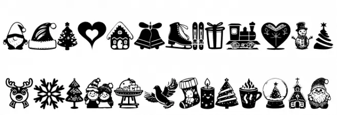 American Christmas Symbols Regular फ़ॉन्ट अपरकेस
