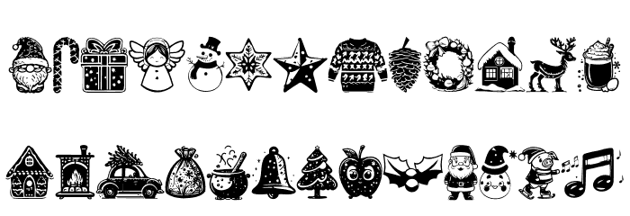 American Christmas Symbols Regular Font LOWERCASE