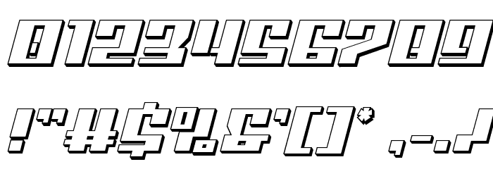 American Grain 3D Italic Font OTHER CHARS