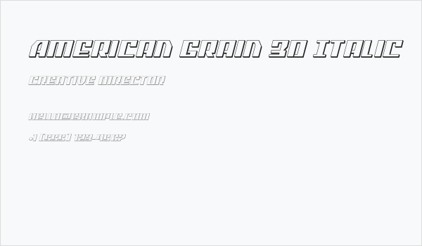 American Grain 3D Italic Business Card