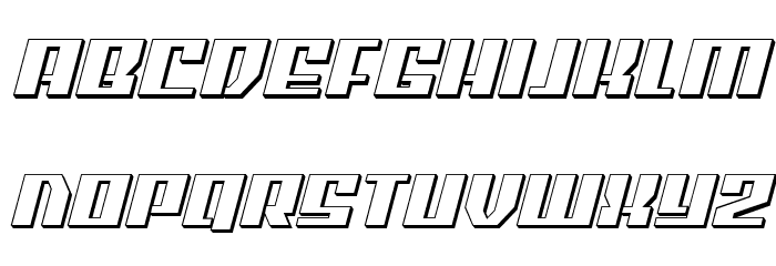 American Grain 3D Italic Font LOWERCASE
