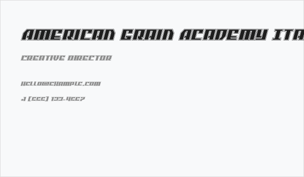 American Grain Academy Italic Business Card