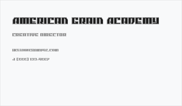 American Grain Academy Business Card