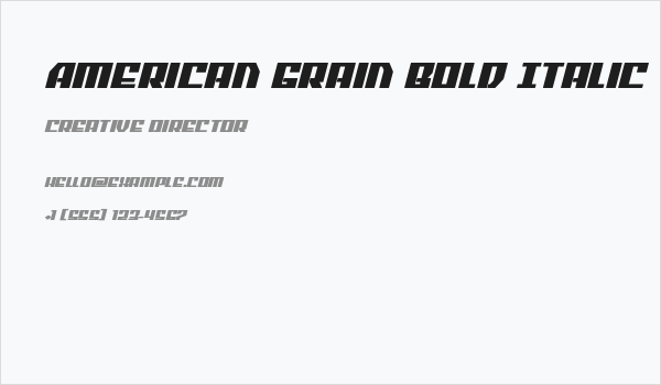 American Grain Bold Italic Business Card
