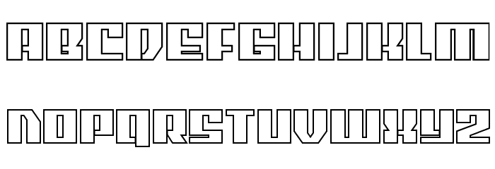 American Grain Bold Outline Font LOWERCASE