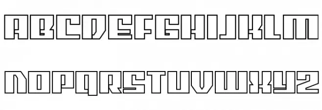 American Grain Bold Outline Font LOWERCASE