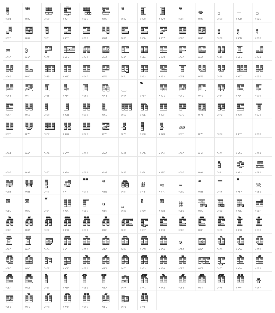 American Grain Chrome Character Map