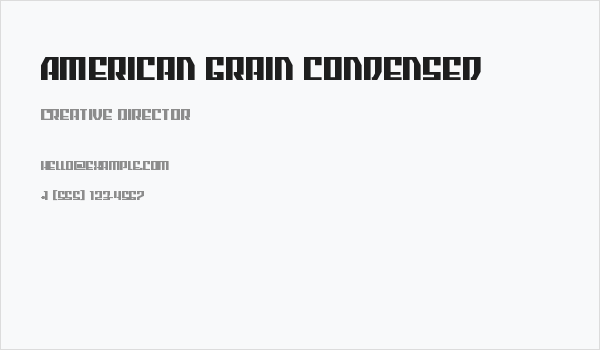 American Grain Condensed Business Card