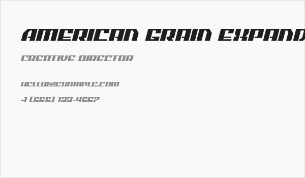 American Grain Expanded Italic Business Card
