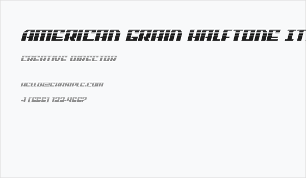 American Grain Halftone Italic Business Card