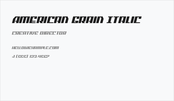 American Grain Italic Business Card