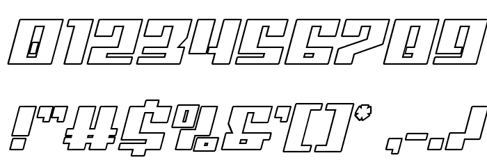 American Grain Outline Italic Font OTHER CHARS