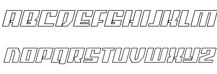 American Grain Outline Italic Font LOWERCASE