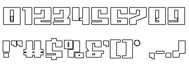 American Grain Outline Font OTHER CHARS