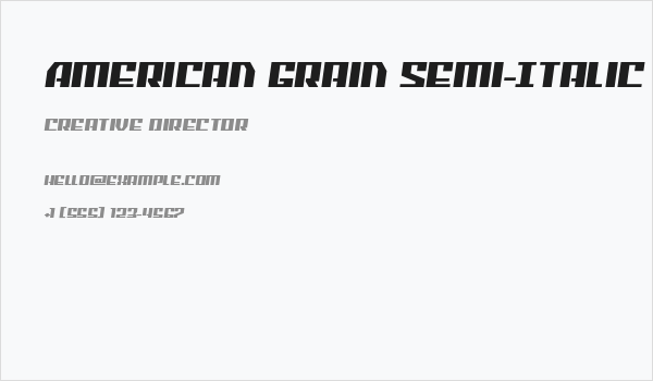 American Grain Semi-Italic Business Card