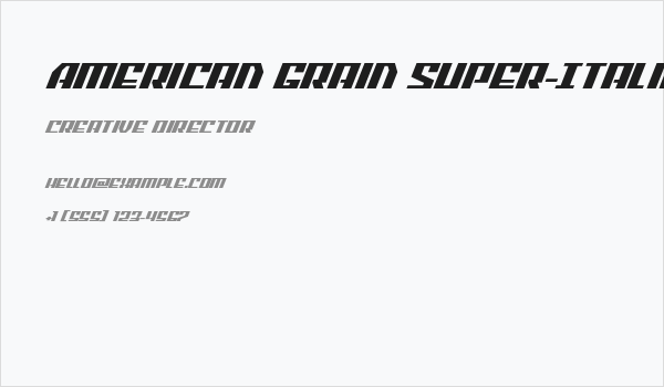 American Grain Super-Italic Business Card