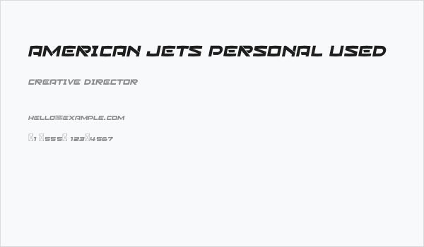 American Jets Personal Used Business Card