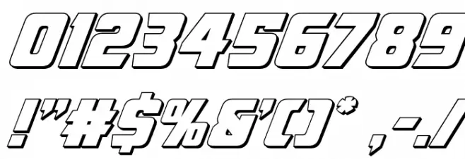 American Kestrel 3D Font OTHER CHARS