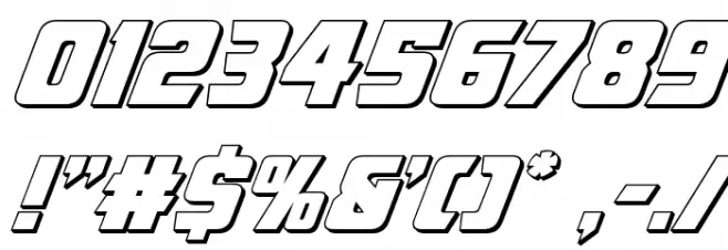 American Kestrel 3D Font OTHER CHARS