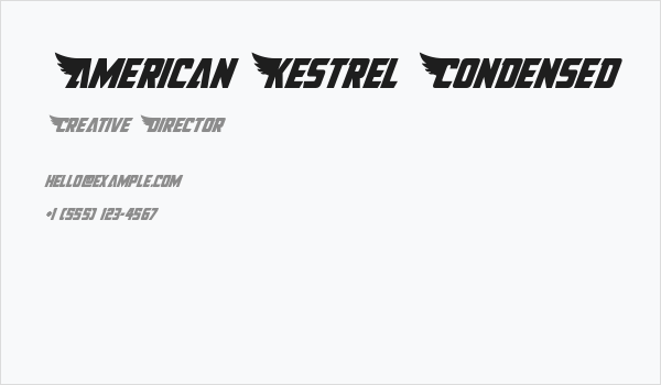 American Kestrel Condensed Business Card