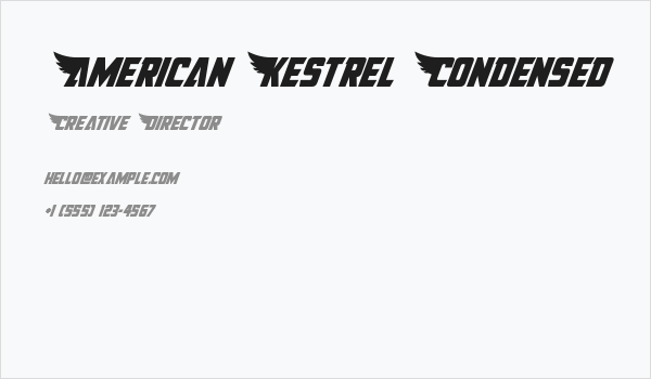 American Kestrel Condensed Business Card