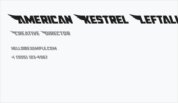 American Kestrel Leftalic Business Card
