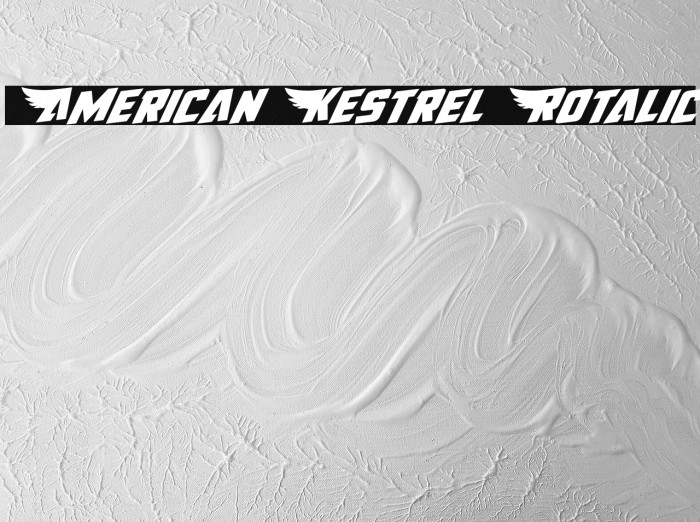 American Kestrel Rotalic Font examples