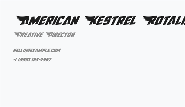 American Kestrel Rotalic Business Card